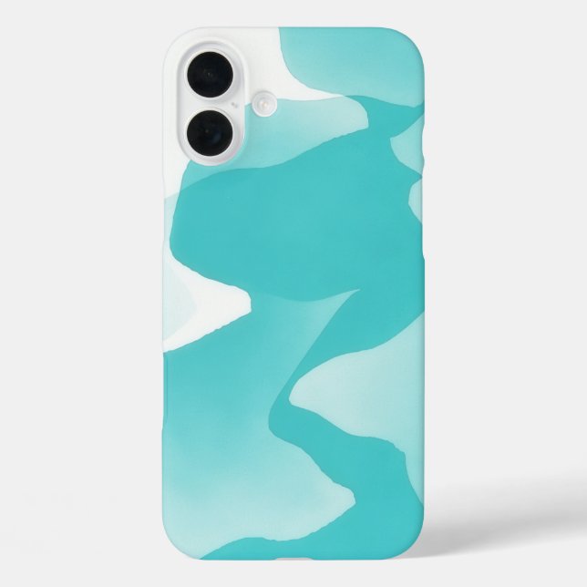 Coque Pour iPhone 16 Plus Aqua Blue Turquoise Abstrait Art Coque iphone (Verso)