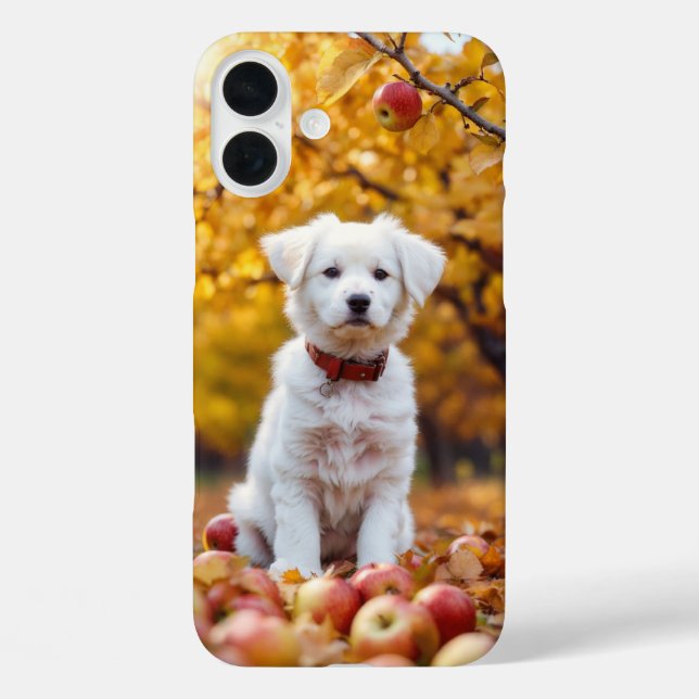 Coque Pour iPhone 16 Plus Automne Puppy Bliss iPhone 16 Coque (Verso)