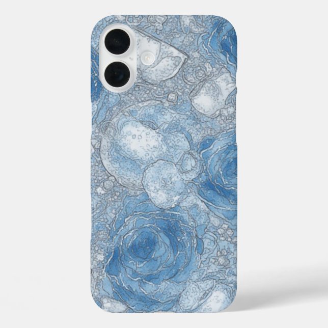 Coque Pour iPhone 16 Plus Bleu Rose Bleu Brise de bulle - IPhone 16 Coque (Verso)