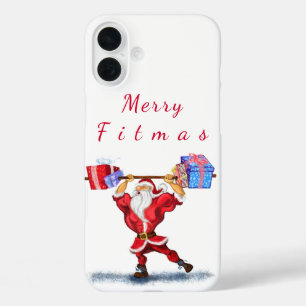 Coque Pour iPhone 16 Plus Bodybuilder Père Noël coque iphone de Noël