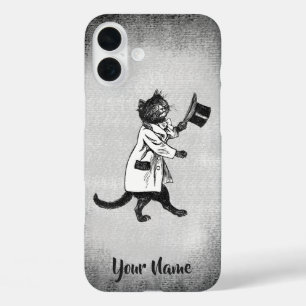 Coque Pour iPhone 16 Plus Cool Hip Cat Vintage Black White iPhone 8/7 Coque