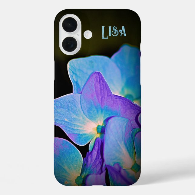 Coque Pour iPhone 16 Plus Coque iphone Apple à fleurs violettes personnalisé (Verso)