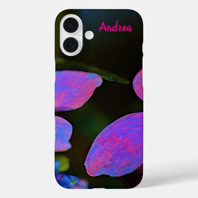 Coque Pour iPhone 16 Plus Coque iphone Apple à fleurs violettes personnalisé (Verso)