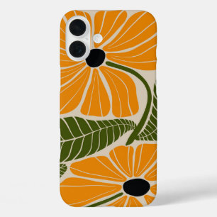 Coque Pour iPhone 16 Plus Coque iphone d'art floral or minimaliste rétro
