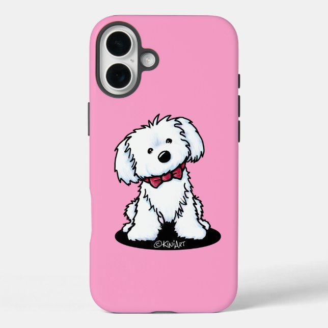 Coque Pour iPhone 16 Plus Coque iphone de chien maltais (Verso)