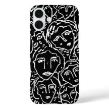 Coque iphone de faces monochromes - Abstrait Line 