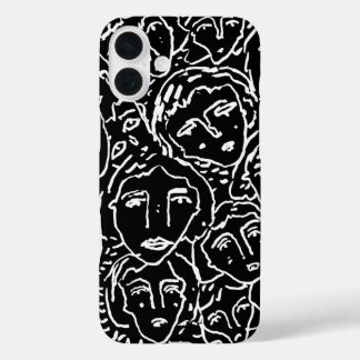 Coque Pour iPhone 16 Plus Coque iphone de faces monochromes - Abstrait Line 