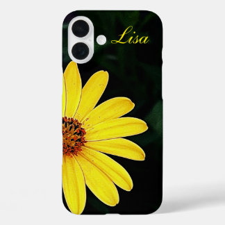 Coque Pour iPhone 16 Plus Coque iphone de pomme à fleurs jaunes personnalisé