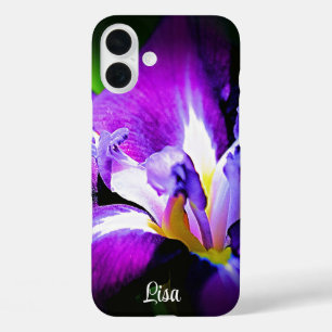 Coque Pour iPhone 16 Plus Coque iphone Fleur Iris violet personnalisé