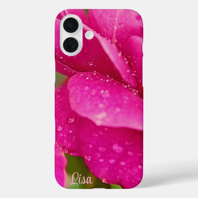 Coque Pour iPhone 16 Plus Coque iphone Fleur Rose Personnalisé (Verso)