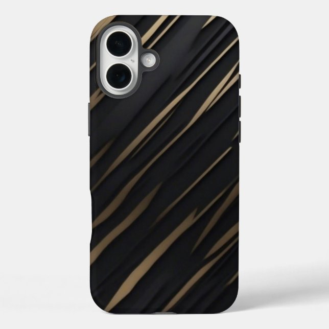 Coque Pour iPhone 16 Plus Coque iphone Gold Black Apple (Verso)