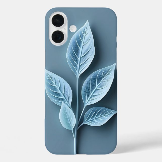 Coque Pour iPhone 16 Plus Coque iphone Motif à feuilles bleues souples (Verso)
