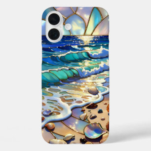 Coque Pour iPhone 16 Plus Coque iPhone Ocean Sunset Seashell Art côtier