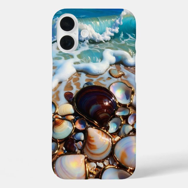 Coque Pour iPhone 16 Plus Coque iPhone Plage aux Coquillages Design Été Côté (Verso)
