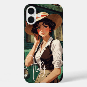 Coque Pour iPhone 16 Plus Coque monogramme vintage - Mate iPhone