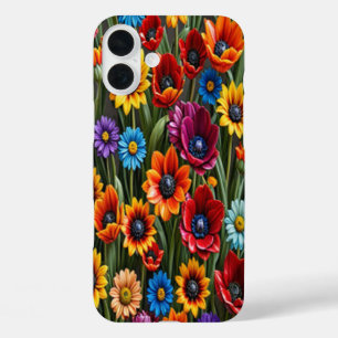 Coque Pour iPhone 16 Plus Fleurs de verre colorées #4 - coque iphone