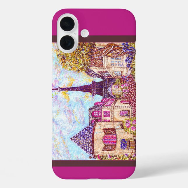 Coque Pour iPhone 16 Plus Paris Tour Eiffel pointillisme iPhone 6 coque (Verso)