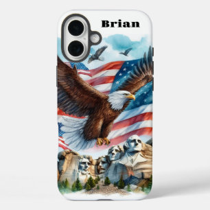 Coque Pour iPhone 16 Plus Patriotique USA Drapeau Eagle iPhone / coque ipad
