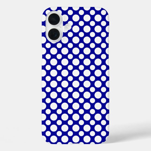 Coque Pour iPhone 16 Plus Pois blancs Grand et petit iPhone 8/7 Coque (Verso)