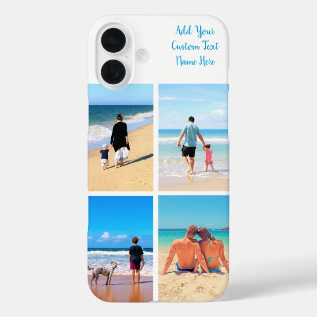 Coque Pour iPhone 16 Plus Votre famille Photo Collage coque iphone Texte per (Verso)