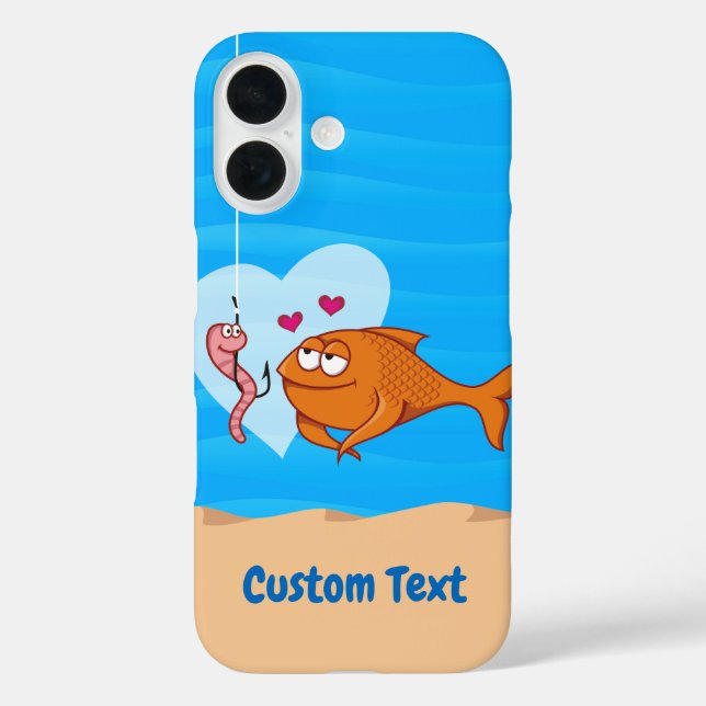 Coque Pour iPhone 16 Poisson et appât en amour Coque-Mate coque iphone (Verso)