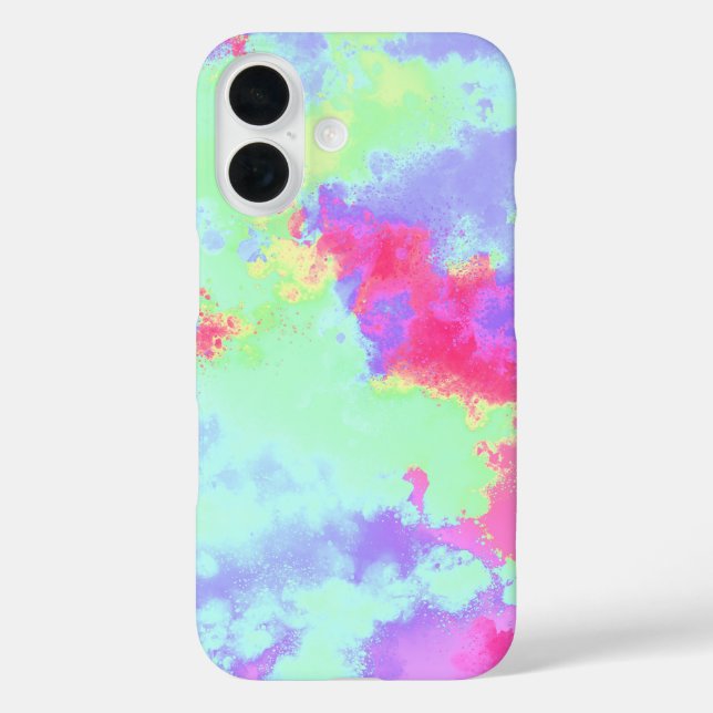 Coque Pour iPhone 16 Rainbow Paint Splatter iPhone 16 Coque (Verso)
