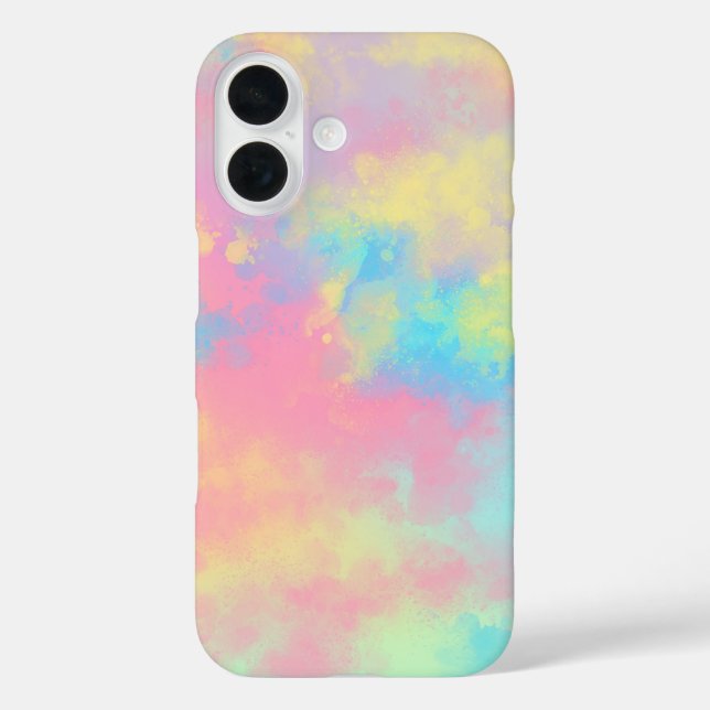 Coque Pour iPhone 16 Rainbow Paint Splatter iPhone 16 Coque (Verso)