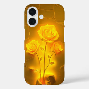 Coque Pour iPhone 16 Roses Jaunes Lumière Coque-Mate coque iphone