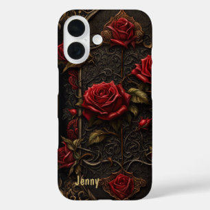 Coque Pour iPhone 16 Rouge Roses Goth Gothique Look coque iphone Couver
