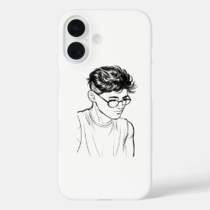 Coque Pour iPhone 16 Sketch Soul Art Boy – Coque iPhone personnalisée