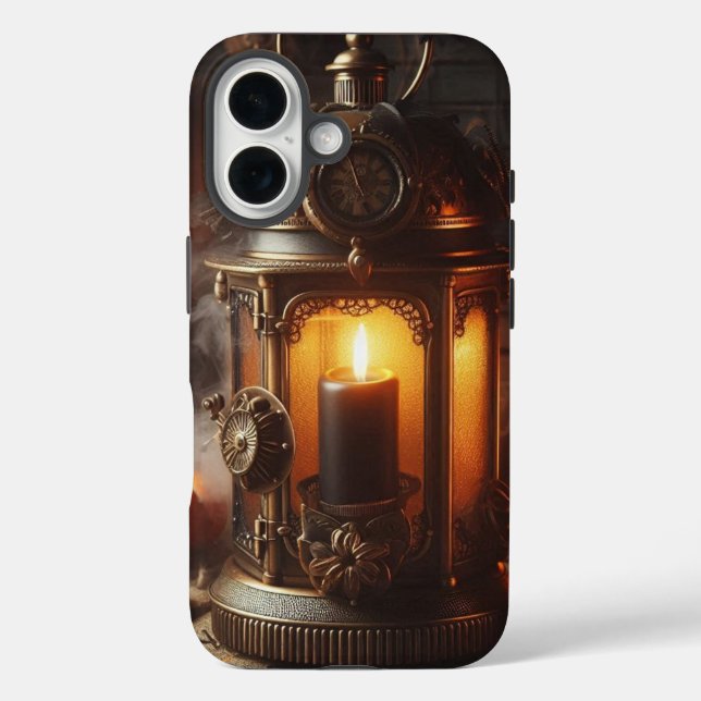 Coque Pour iPhone 16 Steampunk Halloween Lantern iPhone / coque ipad (Verso)