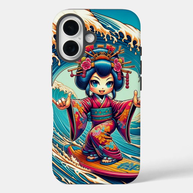 Coque Pour iPhone 16 Surf Shop Geisha coque iphone (Verso)