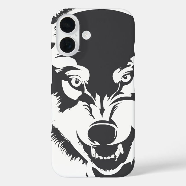 Coque Pour iPhone 16 Tête de Loup Case-Mate Coque iPhone (Verso)