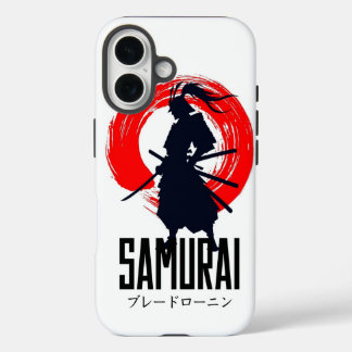 Coque Pour iPhone 16 Tête de samouraï noir et vert – Coque IPHONE perso