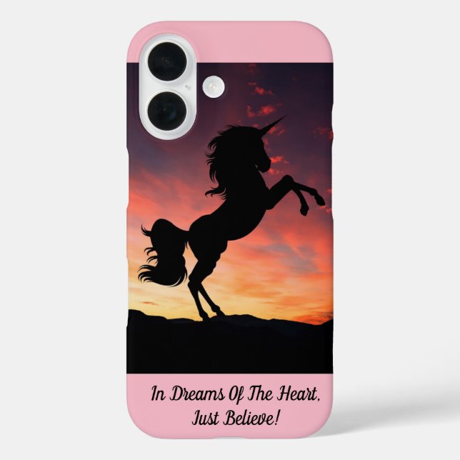 Coque Pour iPhone 16 Unicorn Silhouette iPhone / coque ipad (Verso)