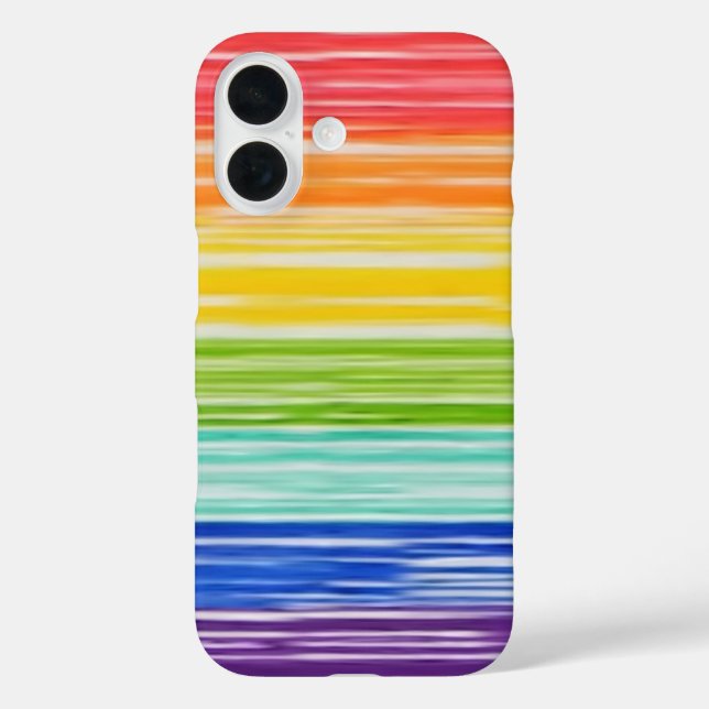 Coque Pour iPhone 16 Untidy rainbow strips Coque-Mate coque iphone (Verso)