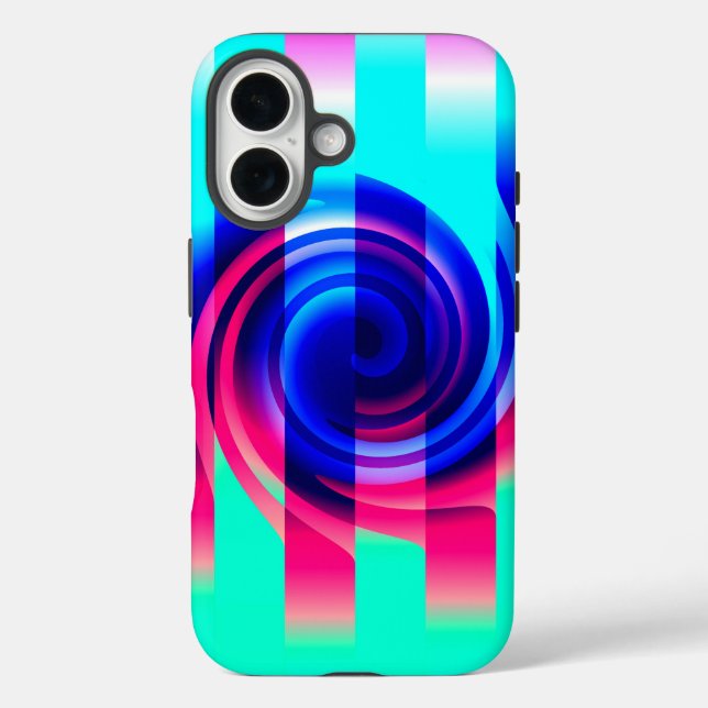 Coque Pour iPhone 16 Vaporwave Spiral Abstrait Otterbox iPhone 13 Coque (Verso)