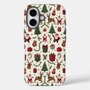 Coque Pour iPhone 16 Vintage Noël Apple iPhone 16 Coque