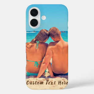Coque Pour iPhone 16 Votre coque iphone photo avec texte personnalisé