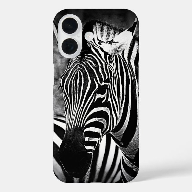 Coque Pour iPhone 16 Zèbre noir et blanc * coque iphone Coque-mat (Verso)