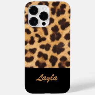 Coque Pour Pour iPhone 14 Pro Max Fourrure animale Empreinte de léopard personnalisé