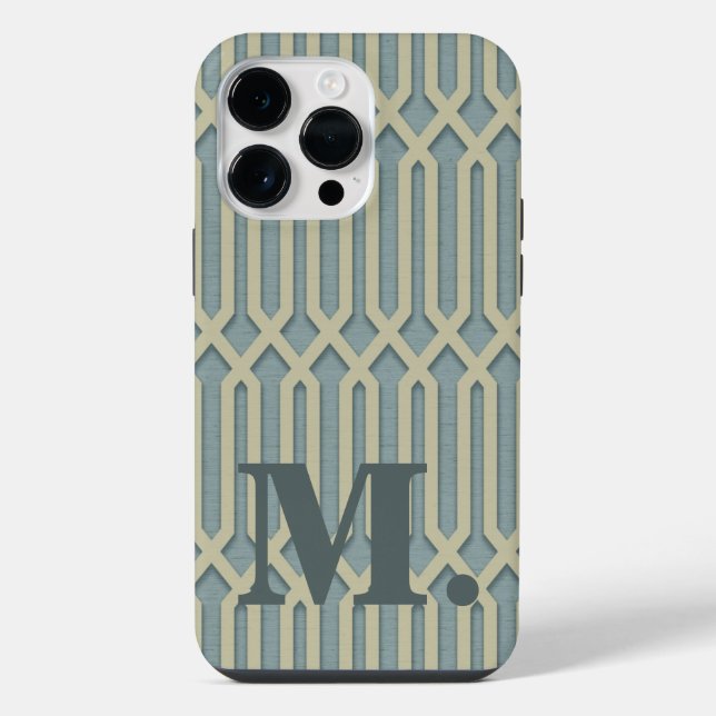 Coque Pour Pour iPhone 14 Pro Max Monogramme Art déco iPhone initial / coque ipad (Verso)
