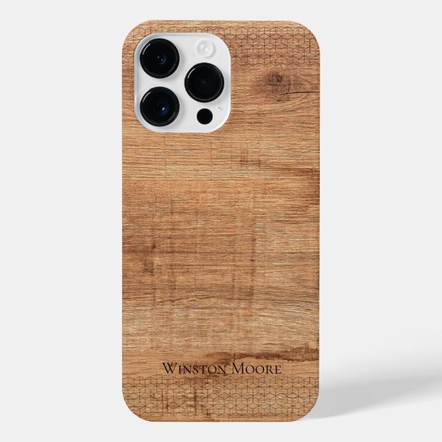 Coque Pour Pour iPhone 14 Pro Max Motif géométrique en bois moderne coque iphone (Verso)