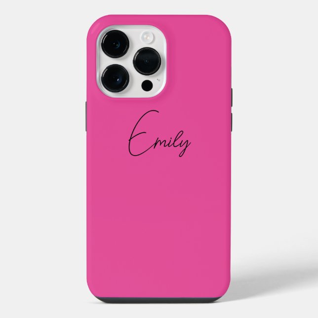 Coque Pour Pour iPhone 14 Pro Max Nom du script coque iphone personnalisé rose éléga (Verso)
