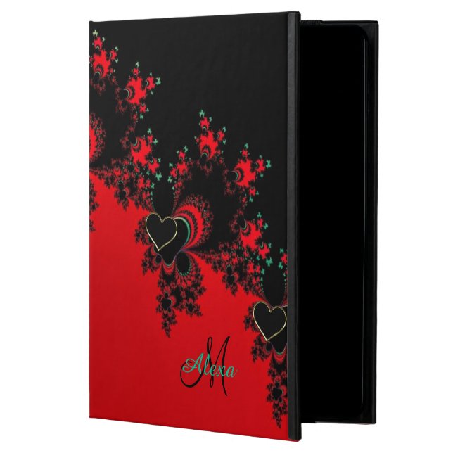 Coque Powis iPad Air 2 Caisse noire rouge faite sur commande de l'air 2 (Devant)