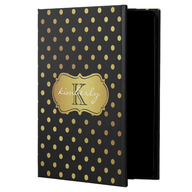 Coque Powis iPad Air 2 Motif de points noir de luxe moderne de parties (Devant)