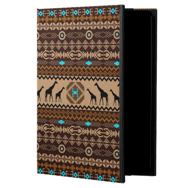 Coque Powis iPad Air 2 Motif ethnique géométrique Beige & Turquoise (Devant)