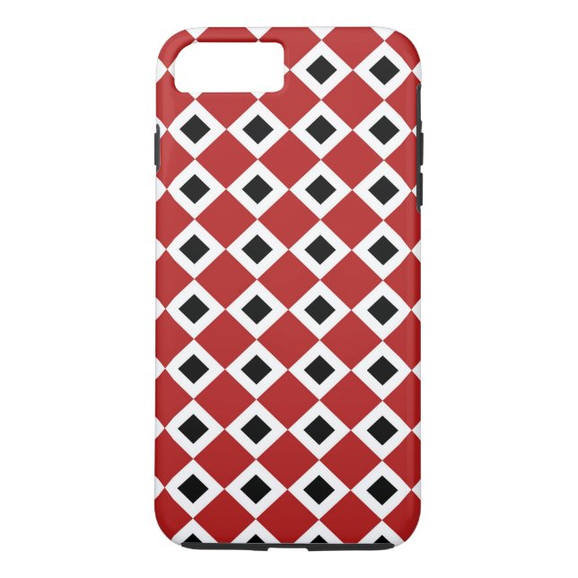 Coque Red-White-Black Diamond Motif iPhone 8 Plus (Dos)