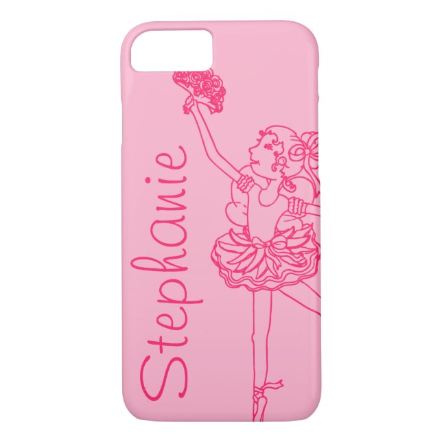 Coque rose ballerine de nom personnalisé (Dos)