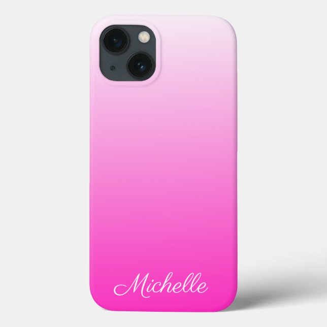 Coque rose chaud foncé à deux tons personnalisé (Verso)